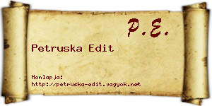 Petruska Edit névjegykártya